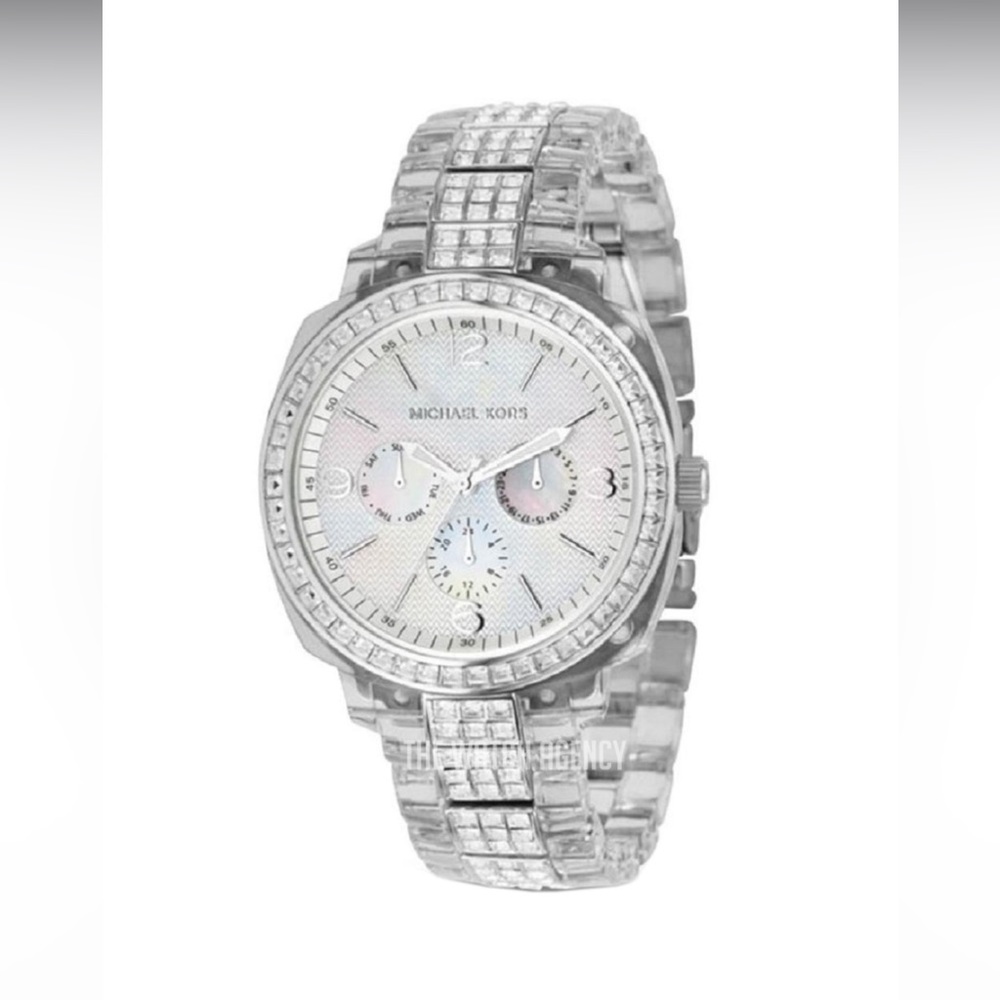 Michael Kors MK 5059 rhinestone mother of pearl  face watch